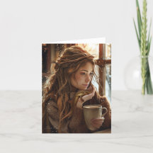 Café avec les amis Carte pliée