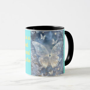 Café avec un message : Mug de papillon pour un L d