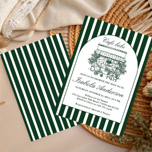 Cafe Baby Hand Drawn Italian Baby Shower Invitation
