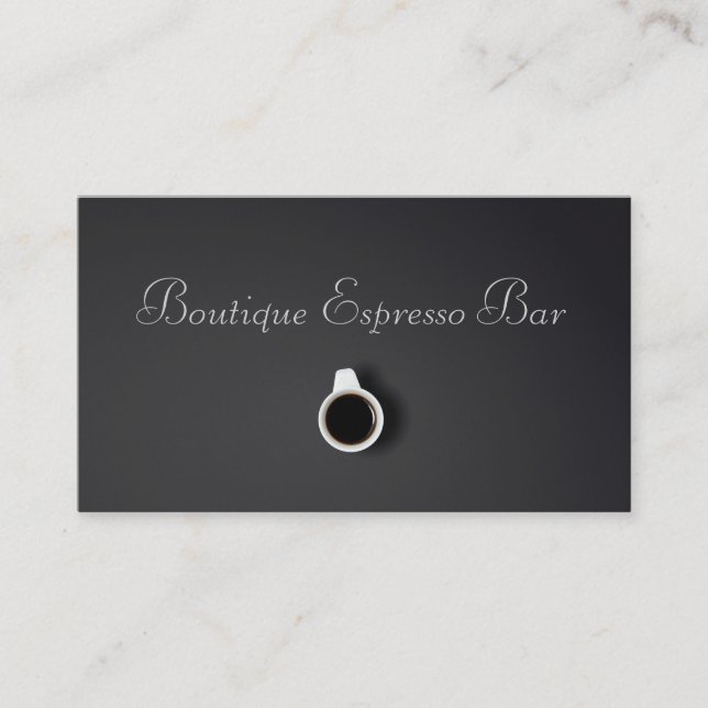 Café-bar Gris Espresso - Carte de visite (Devant)