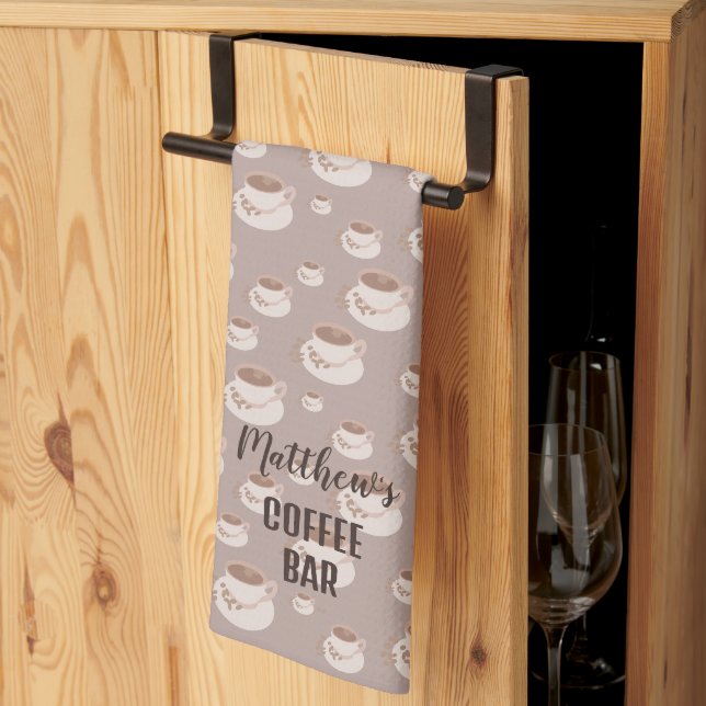 Café Bar Station personnalisée Serviette de cuisin (Pliage en tiers)