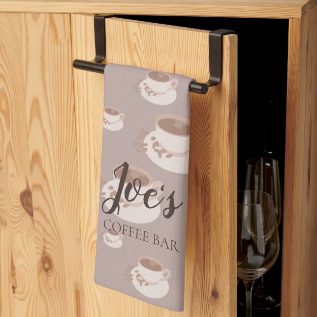 Café Bar Station personnalisée Serviette de cuisin (Pliage en tiers)