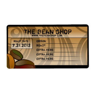 Café Bean Étiquettes de café personnalisés