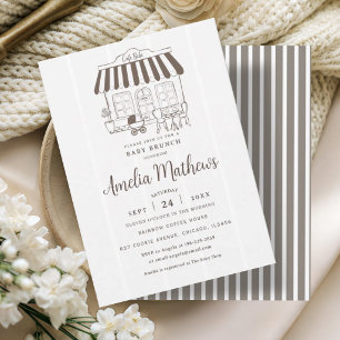 Cafe Bebe Baby Brunch Parisian Style Invitation