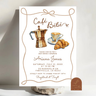 Cafe Bebe Baby Brunch Shower Invitation