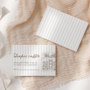 Cafe Bebe Baby Shower Diaper Raffle Enclosure Card