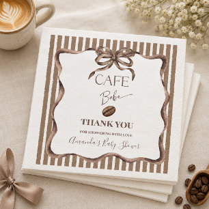 Cafe Bebe Bow Coffee Baby Shower Party Napkin