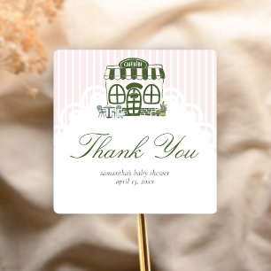 Cafe Bebe Coffee Baby Shower  Square Sticker