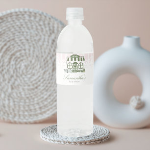 Cafe Bebe Coffee Baby Shower Water Bottle Label