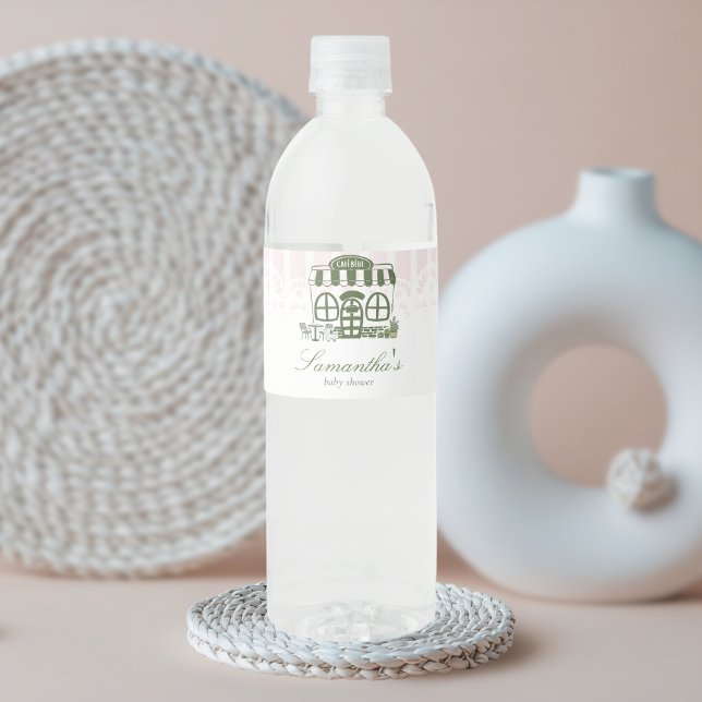 Cafe Bebe Coffee Baby Shower Water Bottle Label (Baby is Brewing Coffee Cafe Bebe Baby Shower Bottle Label)