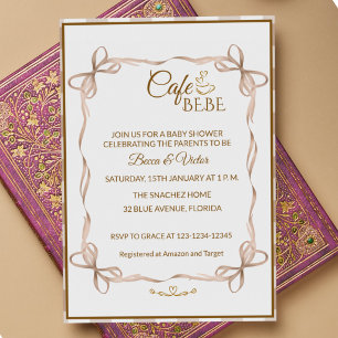 Cafe Bebe Coffee French Baby Shower Invitation