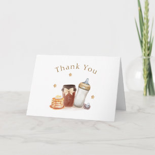 Café Bébé Coffee Pancake Pacifier Baby shower Thank You Card