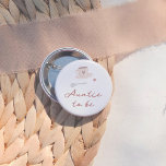 Cafe Bebe Cute French Baby Shower Auntie To Be 2 Inch Round Button<br><div class="desc">An “auntie to be” button to match our Cafe Bebe Baby Shower collection. This pin features a watercolor illustration of a coffee cup. The text "auntie to be" is written in elegant calligraphy. Celebrate the whole family with this customizable button, perfect for the mommy-to-be or any family member. View the...</div>