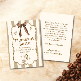 Cafe Bebe French Coffee Shop Themed Baby Shower Thank You Card