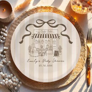 Cafe Bebe Gender Neutral Baby Shower Paper Plates