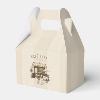 Cafe bebe gender neutral brown baby shower favor box