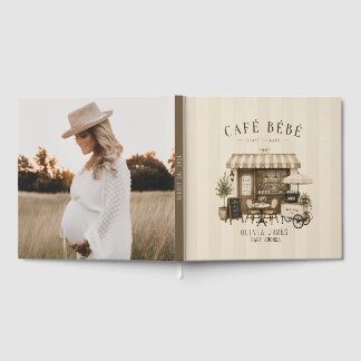 Cafe bebe gender neutral brown baby shower guest book