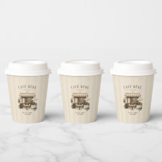 Cafe bebe gender neutral brown baby shower paper cups
