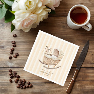 Cafe Bebe Gender Neutral Elegant Brown Baby Shower Napkin