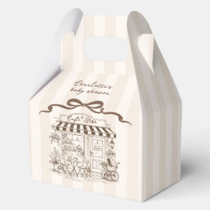 Cafe Bebe Gender neutral Parisian Bow Baby Shower Favor Box