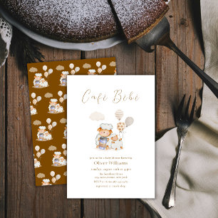 Café Bébé Mommy Sheep Balloon Coffee Baby shower Invitation