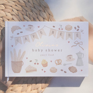 Cafe Bebe Watercolor Illustration Baby Shower Guest Book