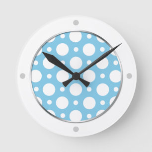 Cafe Blue Assorted Polka Dots Wall Clock