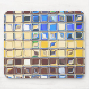Cafe Blue ~ glass tiles Mouse Pad