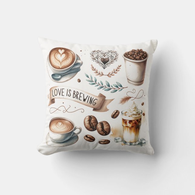 Café Boutique Thème Jeu Oreillers (Recto)
