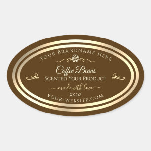 Café Brown Étiquette de produit Gold Frame Vintage