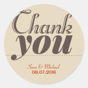 Café Brown Vintage Typographie Merci Stickers