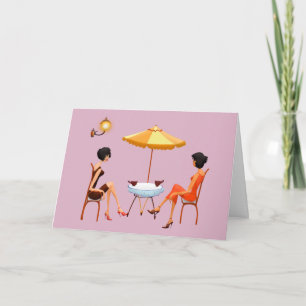 CAFÉ CAFÉ FILLES AMIS BONJOUR CARTES DE SALUT