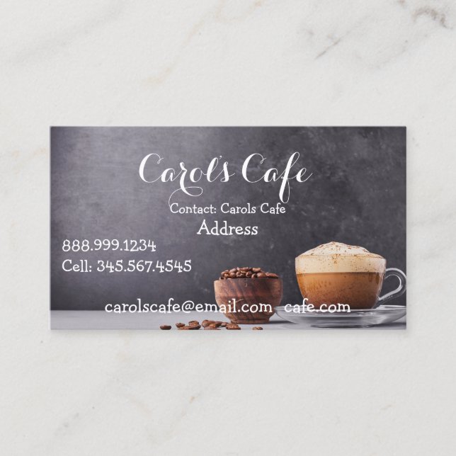 Café Café sur mesure Café Café Carte de visite (Devant)