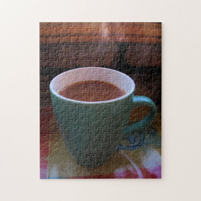Café chaud dans le puzzle du matin (Vertical)