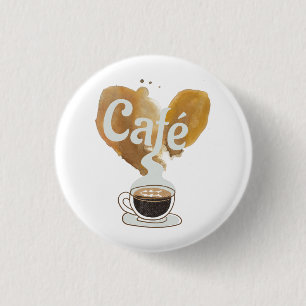 Café - Coffee Lover 1 Inch Round Button