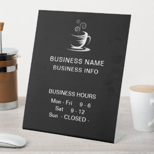 Café Coffee Shop Business Hours  Pedestal Sign