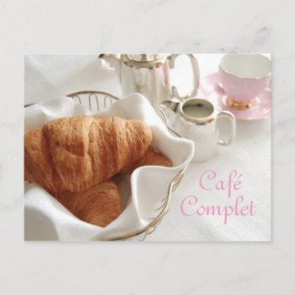 Café Complet, Continental Breakfast Postcard