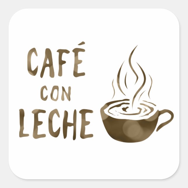 cafe con leche bokeh square sticker (Front)