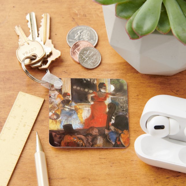 Cafe Concert at Les Ambassadeurs by Edgar Degas Keychain (Desk)