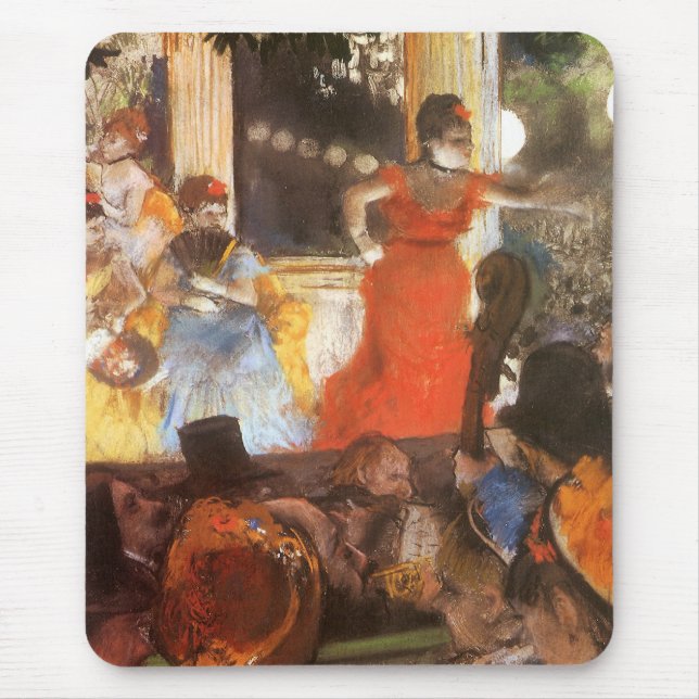 Cafe Concert at Les Ambassadeurs by Edgar Degas Mouse Pad (Front)