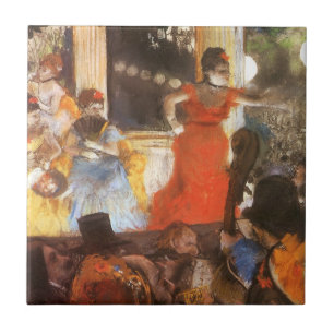Cafe Concert at Les Ambassadeurs by Edgar Degas Tile