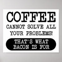 Café contre Bacon Poster drôle
