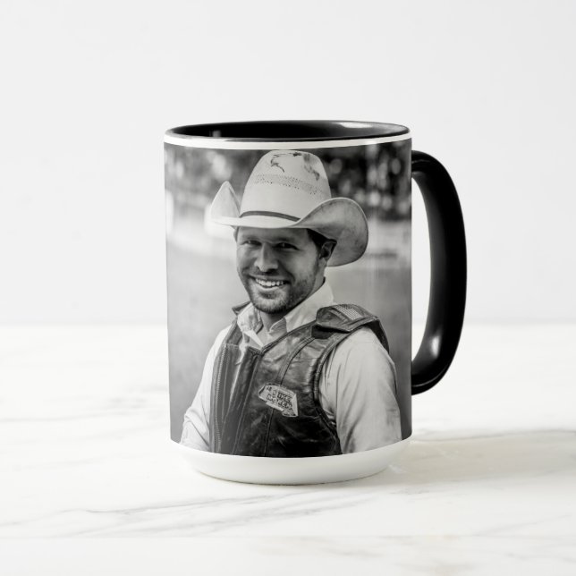 Café Cowboy Photo Mug USA Custom (Devant droit)