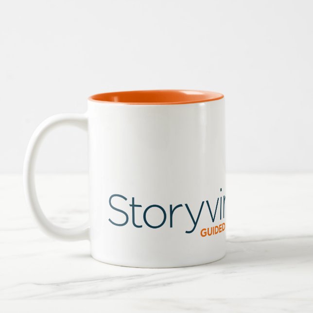 CAFÉ CUP - Storyvine White/Orange Mug (Gauche)