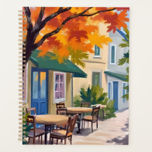 Café d'automne Aquarelle Feuillage d'automne