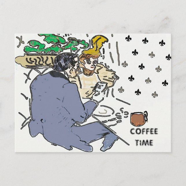 Café de café,  Carte postale (Devant)