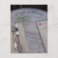 Cafe de Flore, Paris, France - Place Setting, Menu