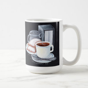 Cafe du Monde on Black White Mug