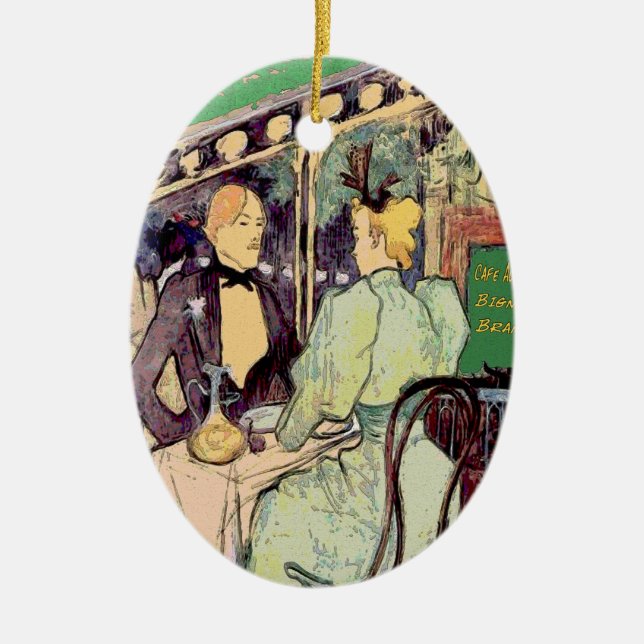 Cafe Du Monde Vintage Style Ceramic Ornament (Front)
