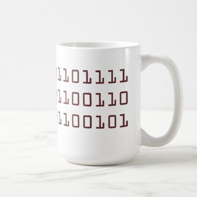 Café écrit dans la tasse de code binaire (Droite)